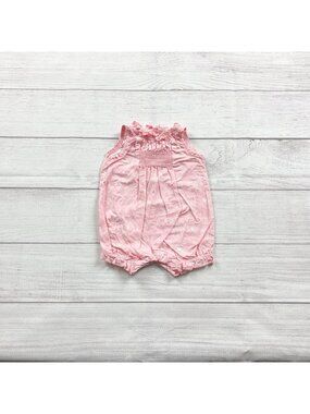 Just One You By Carter's Pink Baby Smocked Romper Elephant Print Newborn